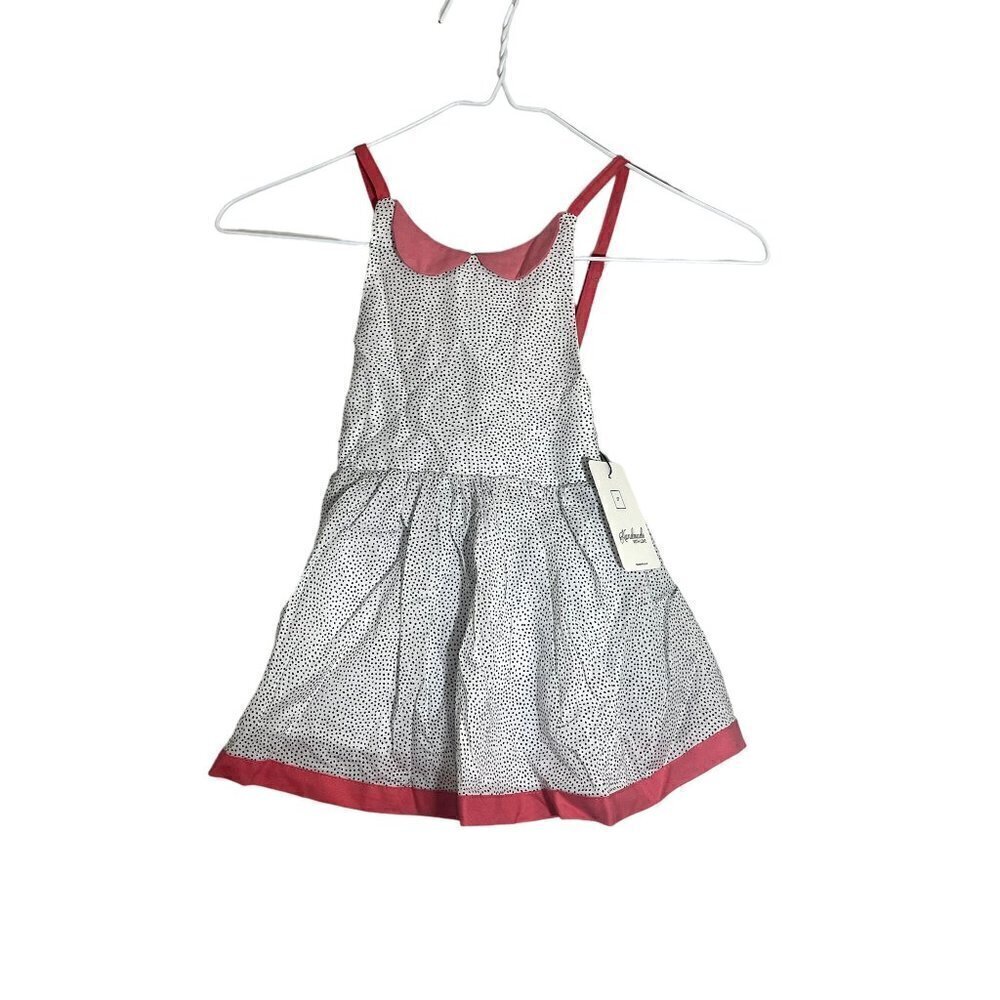 Pleiades Girls Dress Size 2T Pink Tank Shortie Black Polka Dot Fit Flare Summer